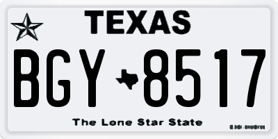 TX license plate BGY8517