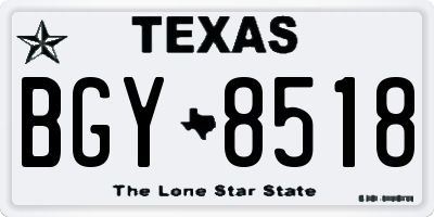 TX license plate BGY8518
