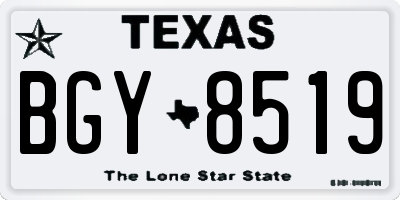 TX license plate BGY8519