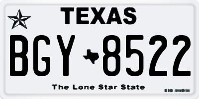 TX license plate BGY8522