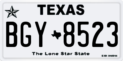TX license plate BGY8523