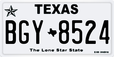 TX license plate BGY8524