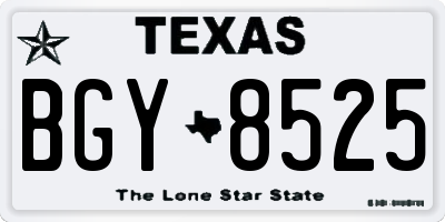 TX license plate BGY8525