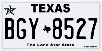 TX license plate BGY8527