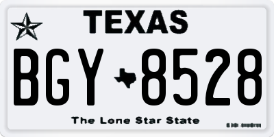TX license plate BGY8528