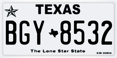 TX license plate BGY8532