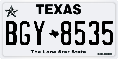 TX license plate BGY8535