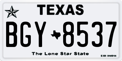 TX license plate BGY8537