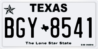 TX license plate BGY8541