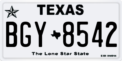 TX license plate BGY8542