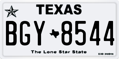 TX license plate BGY8544