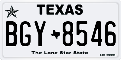 TX license plate BGY8546