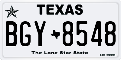 TX license plate BGY8548