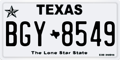 TX license plate BGY8549