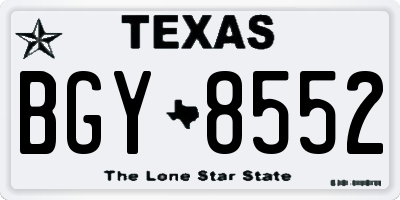 TX license plate BGY8552