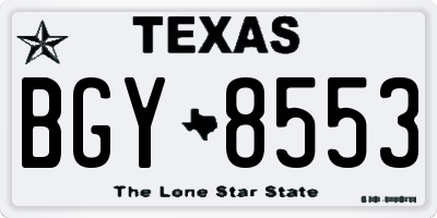 TX license plate BGY8553
