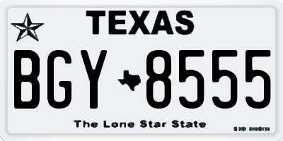 TX license plate BGY8555