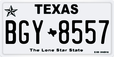 TX license plate BGY8557