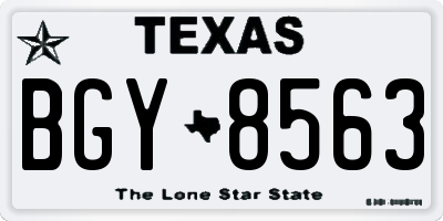 TX license plate BGY8563