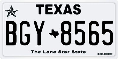 TX license plate BGY8565