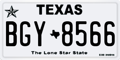 TX license plate BGY8566
