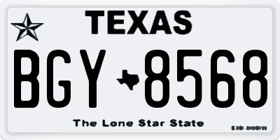 TX license plate BGY8568