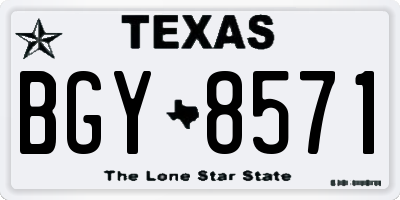TX license plate BGY8571