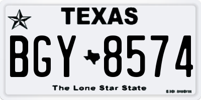 TX license plate BGY8574