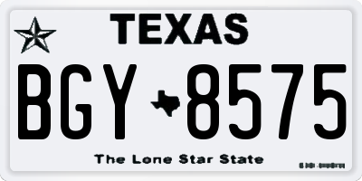 TX license plate BGY8575