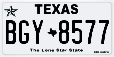 TX license plate BGY8577