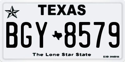 TX license plate BGY8579