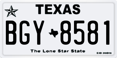 TX license plate BGY8581
