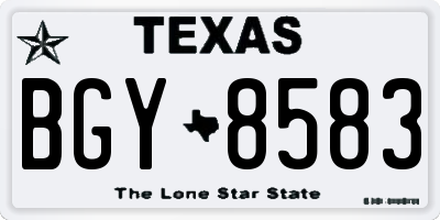 TX license plate BGY8583