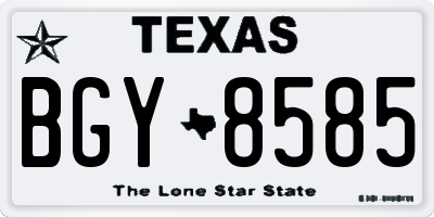 TX license plate BGY8585
