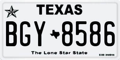 TX license plate BGY8586