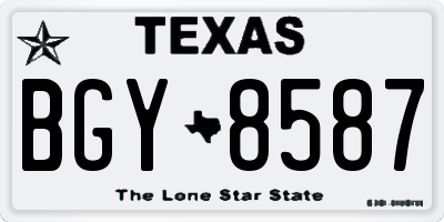 TX license plate BGY8587