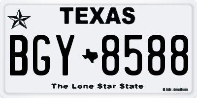 TX license plate BGY8588