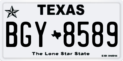 TX license plate BGY8589