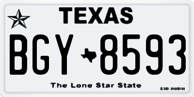 TX license plate BGY8593