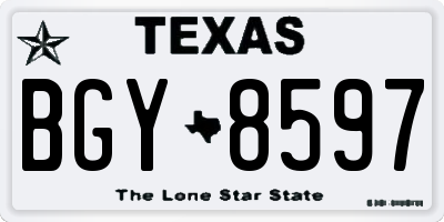TX license plate BGY8597