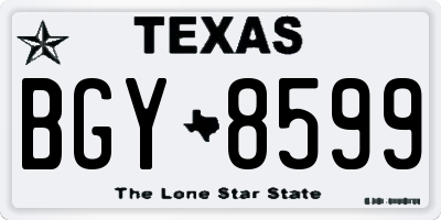 TX license plate BGY8599