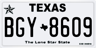 TX license plate BGY8609