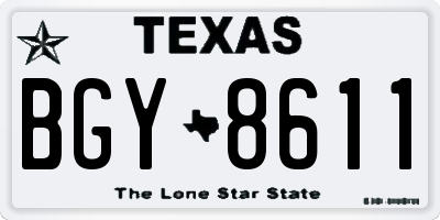 TX license plate BGY8611
