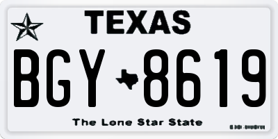 TX license plate BGY8619