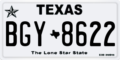 TX license plate BGY8622