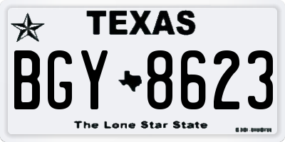 TX license plate BGY8623