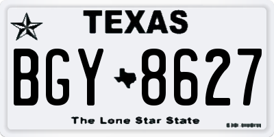 TX license plate BGY8627