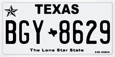 TX license plate BGY8629