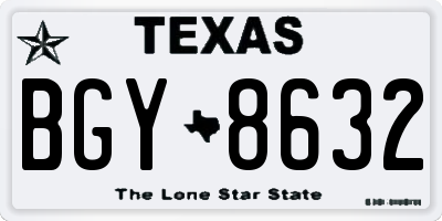 TX license plate BGY8632