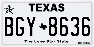 TX license plate BGY8636